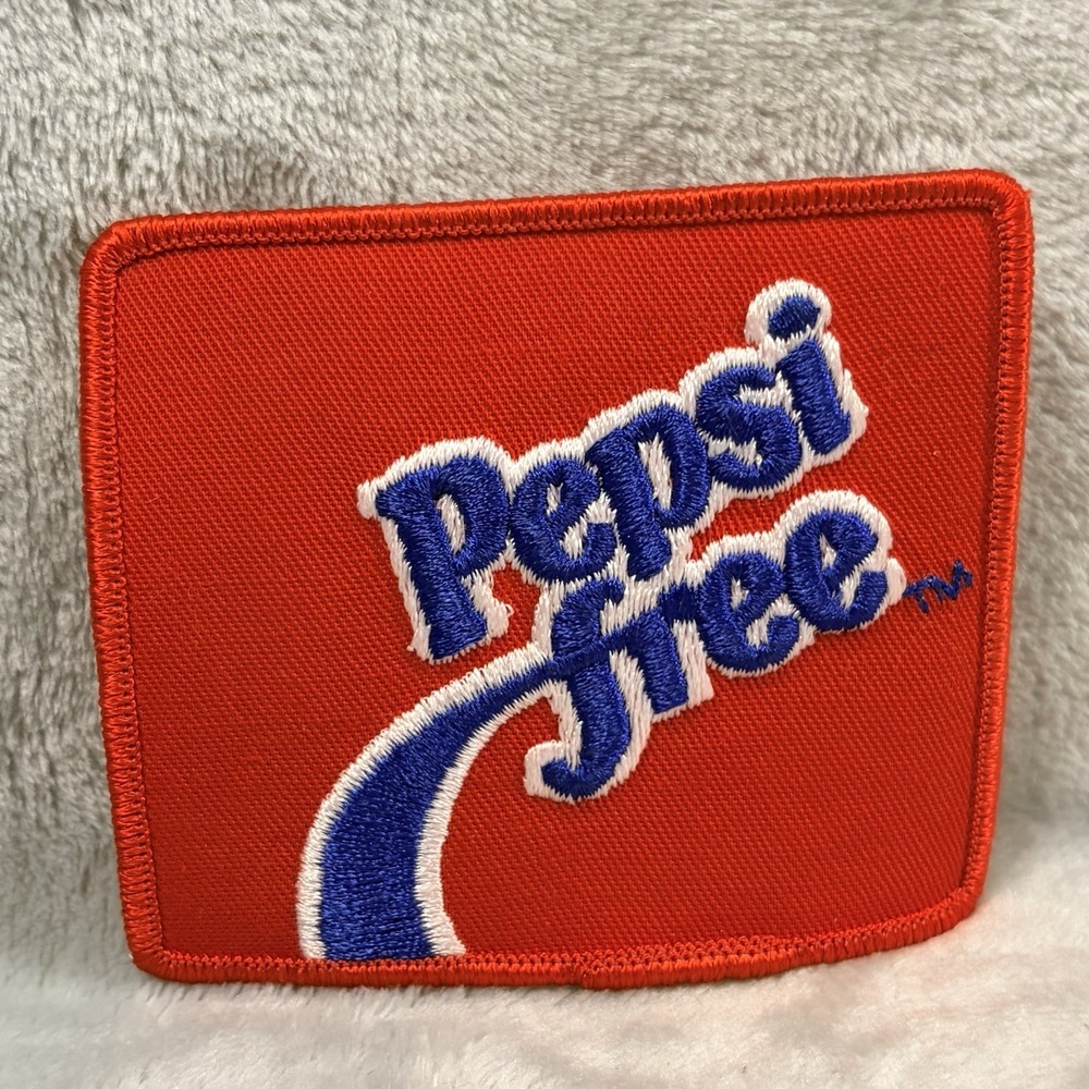 Pepsi Free Iron On Patch Vintage Advertising Patch VTG‎ Retro Red White Blue